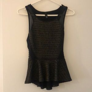 ⚡️ Women Black with Gold Shimmer Pendulum Tank Top Small
